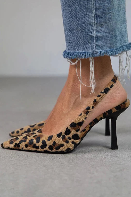 Alexandra-Zapatos de tacón con estampado de leopardo