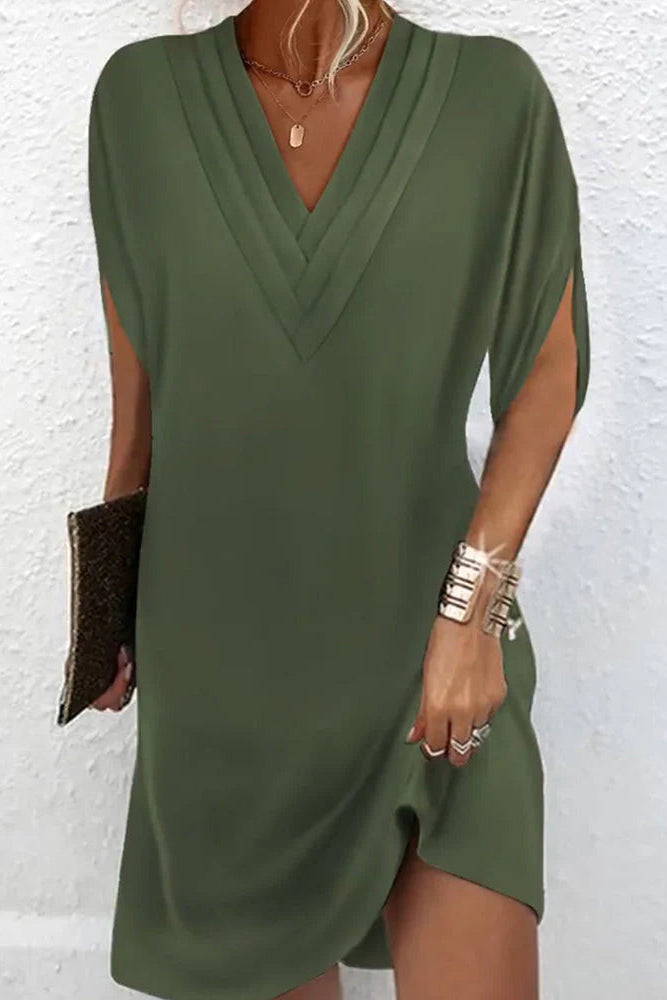 Monica-Elegante Vestido Liso