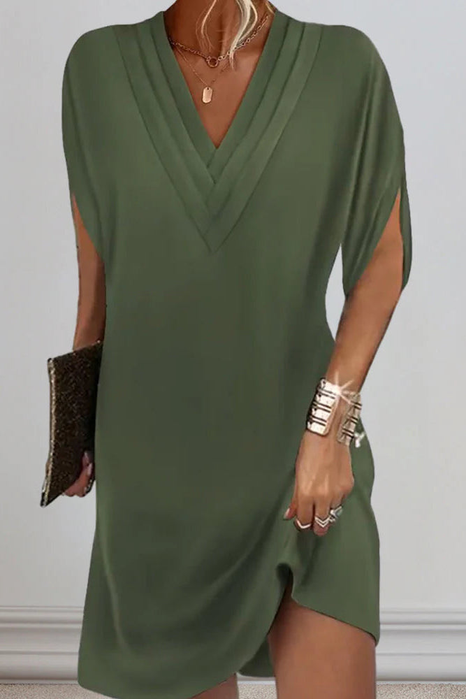 Monica-Elegante Vestido Liso