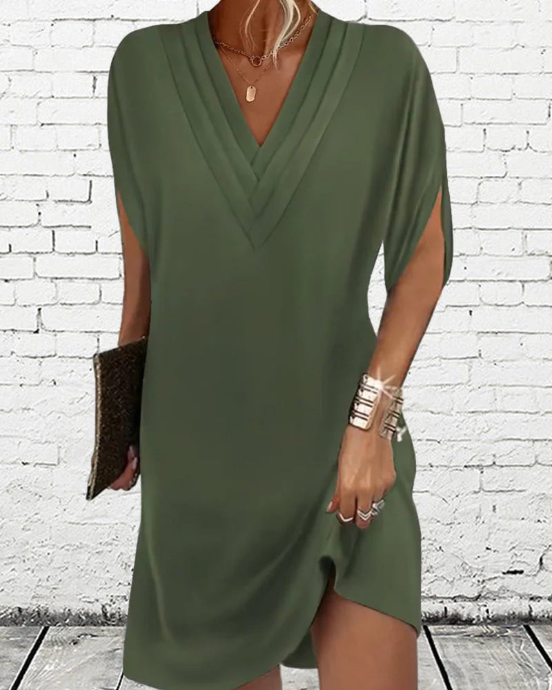 Monica-Elegante Vestido Liso