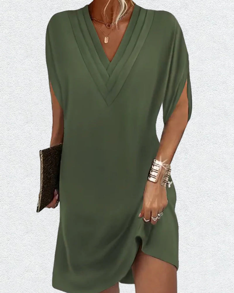 Monica-Elegante Vestido Liso