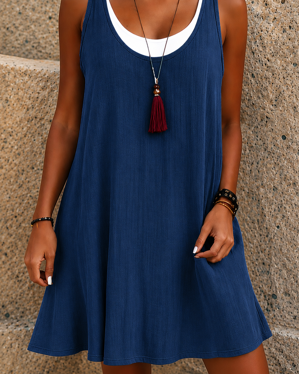 Alexia-Vestido Informal de Dos Piezas sin Mangas